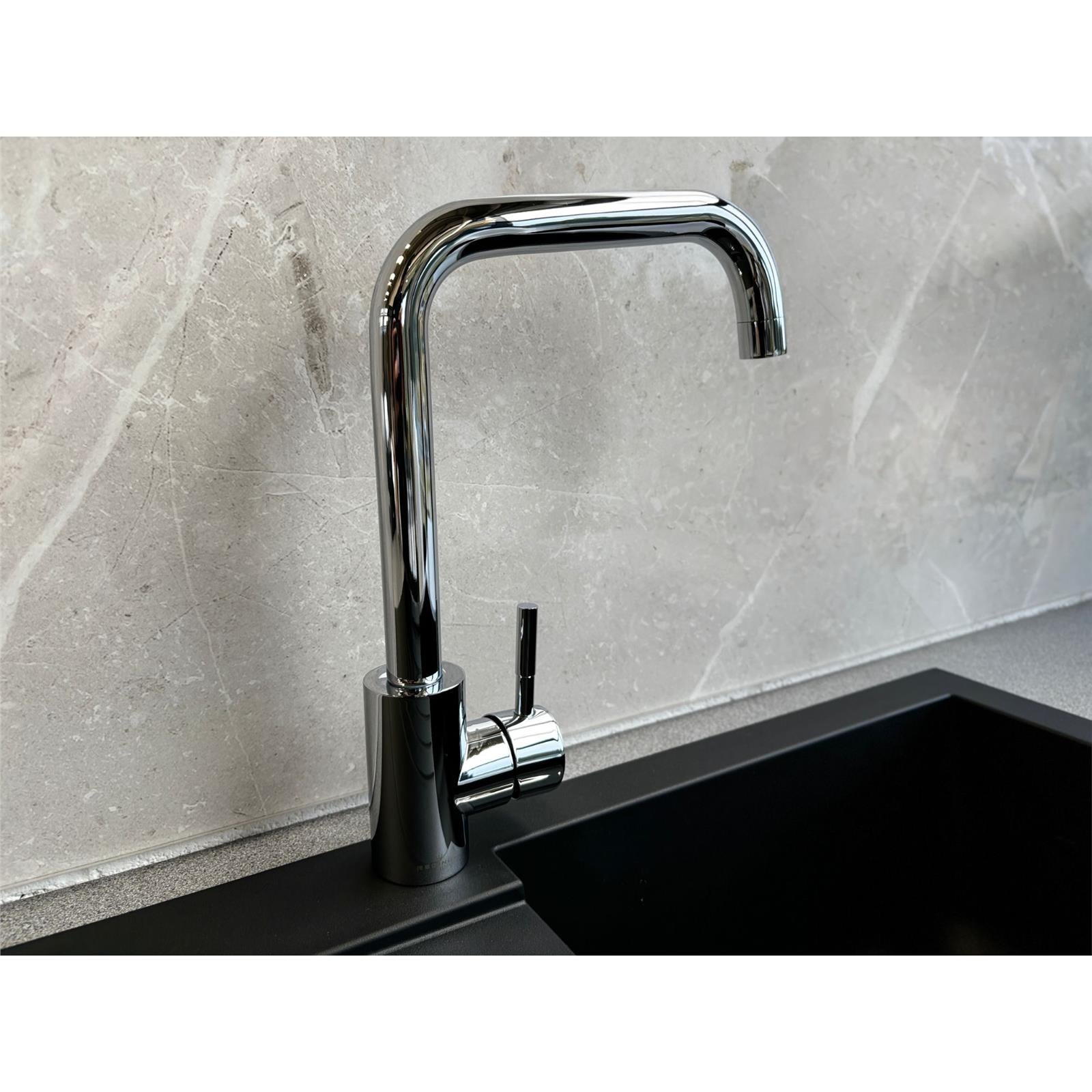 Reginox Salina CH Single Lever Square Neck Chrome Kitchen Mixer Tap